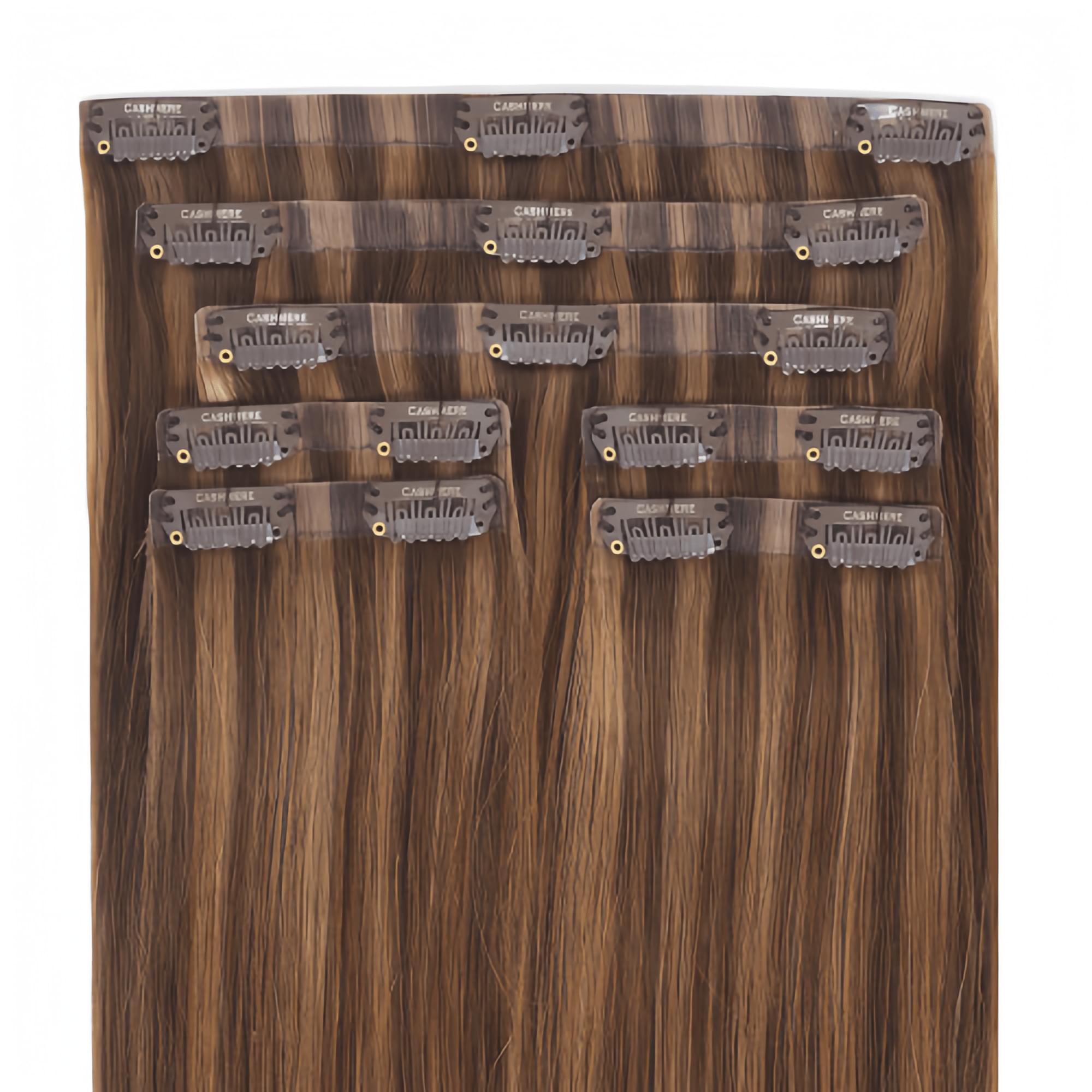 Seamless Clip In Hair Extensions #Chocolate Gold