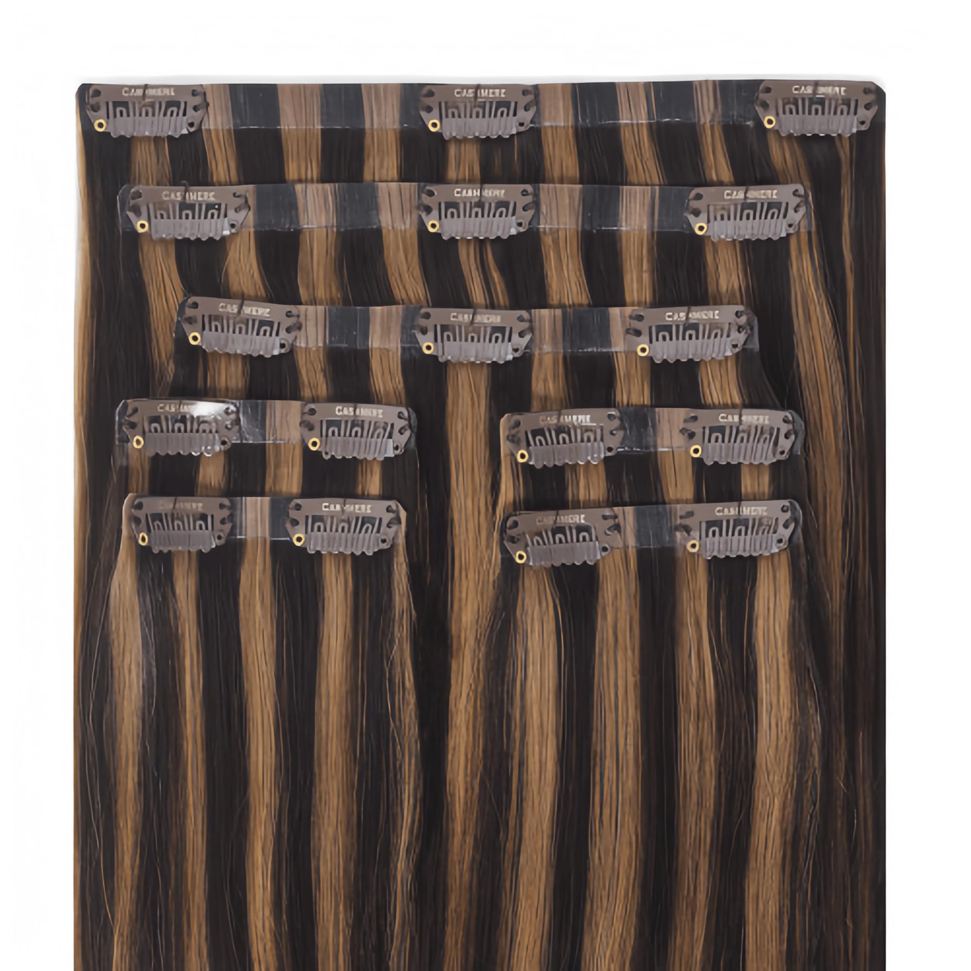 Seamless Clip In Hair Extensions #Obsidian brown
