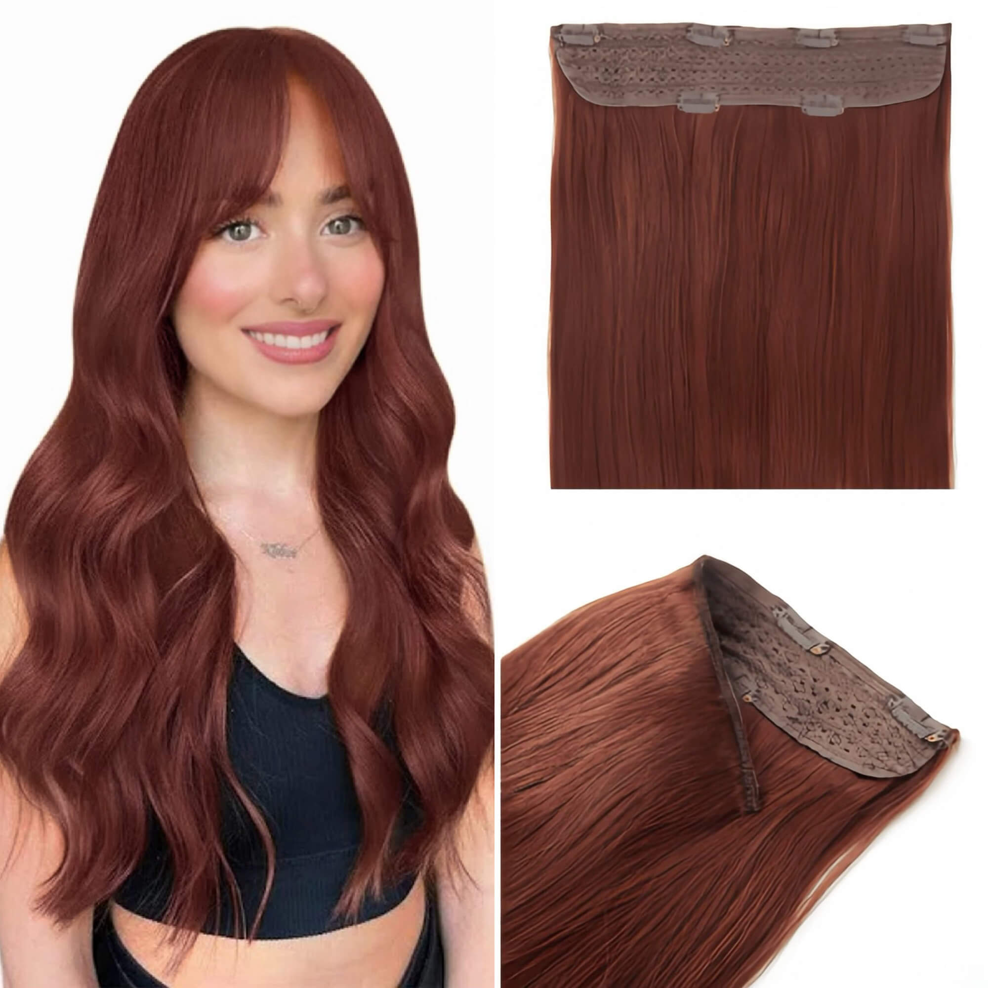 Clip In Hair Volumizer Burgundy Red 33