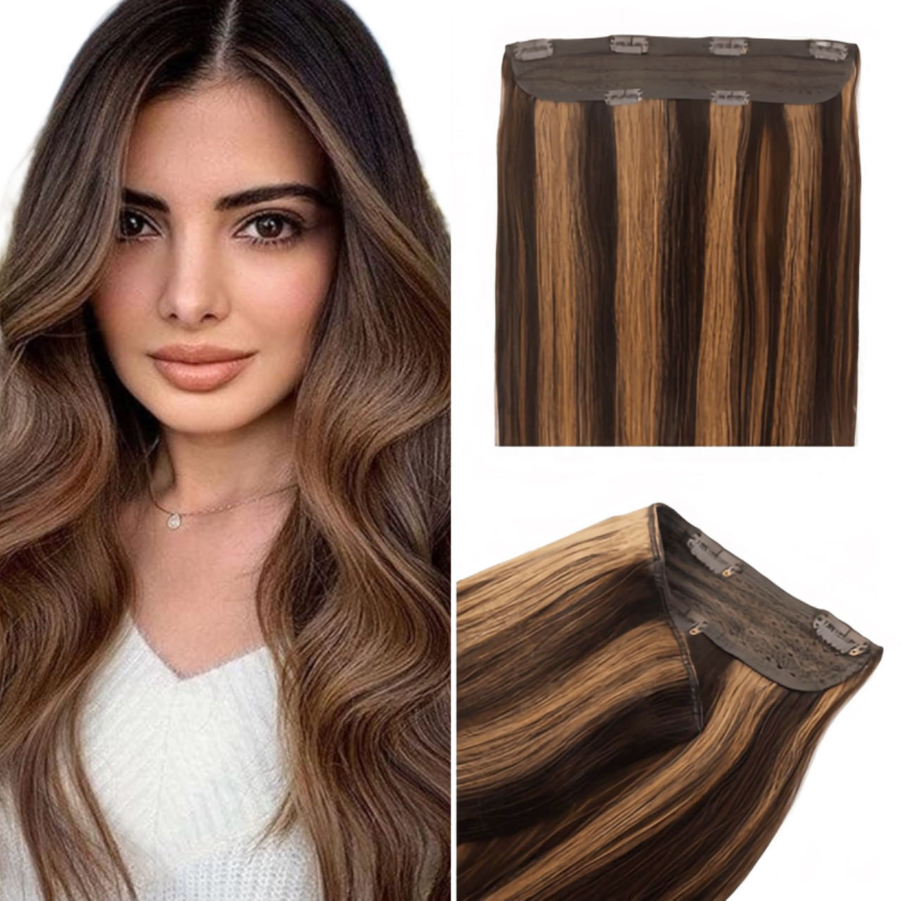 Clip In Hair Volumizer California Cocoa Kiss 4/8