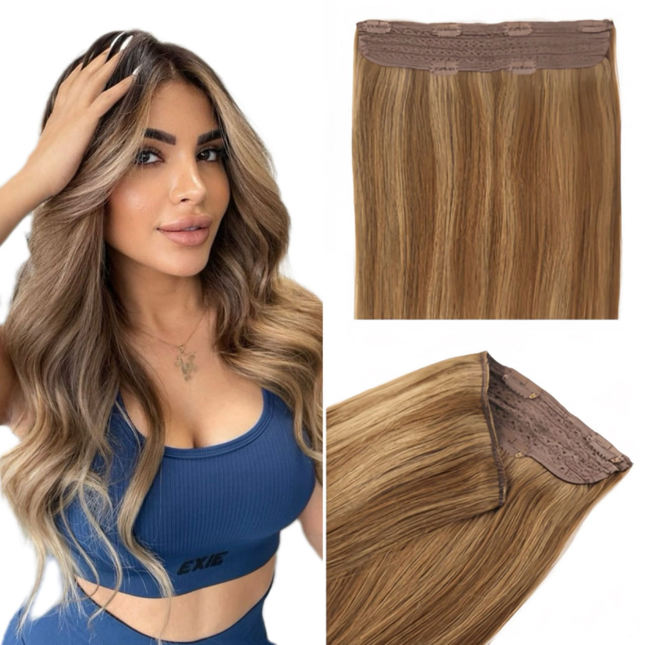 Clip In Hair Volumizer Chocolate Gold 6/10