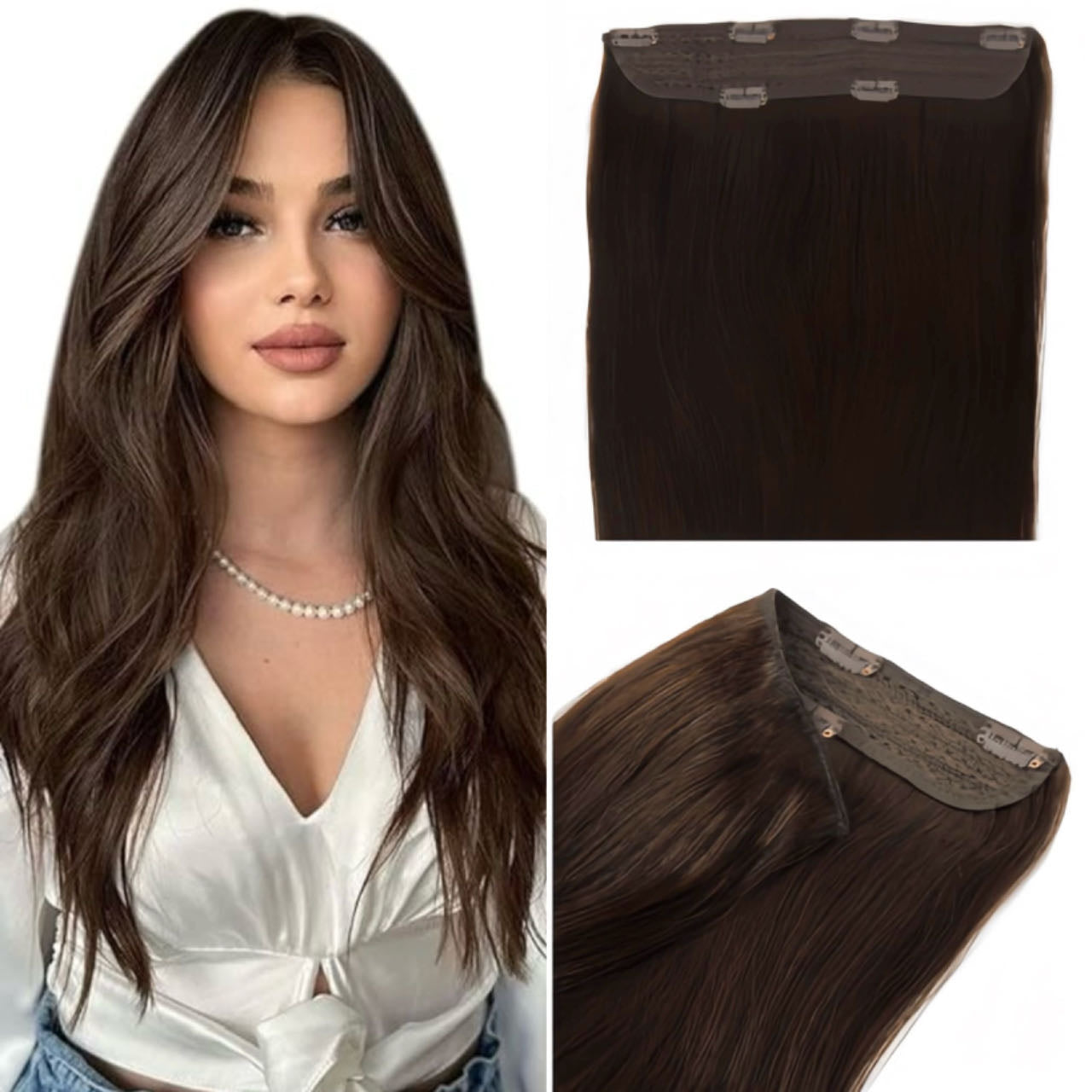 Clip In Hair Volumizer Hazelnut Latte Brown 4