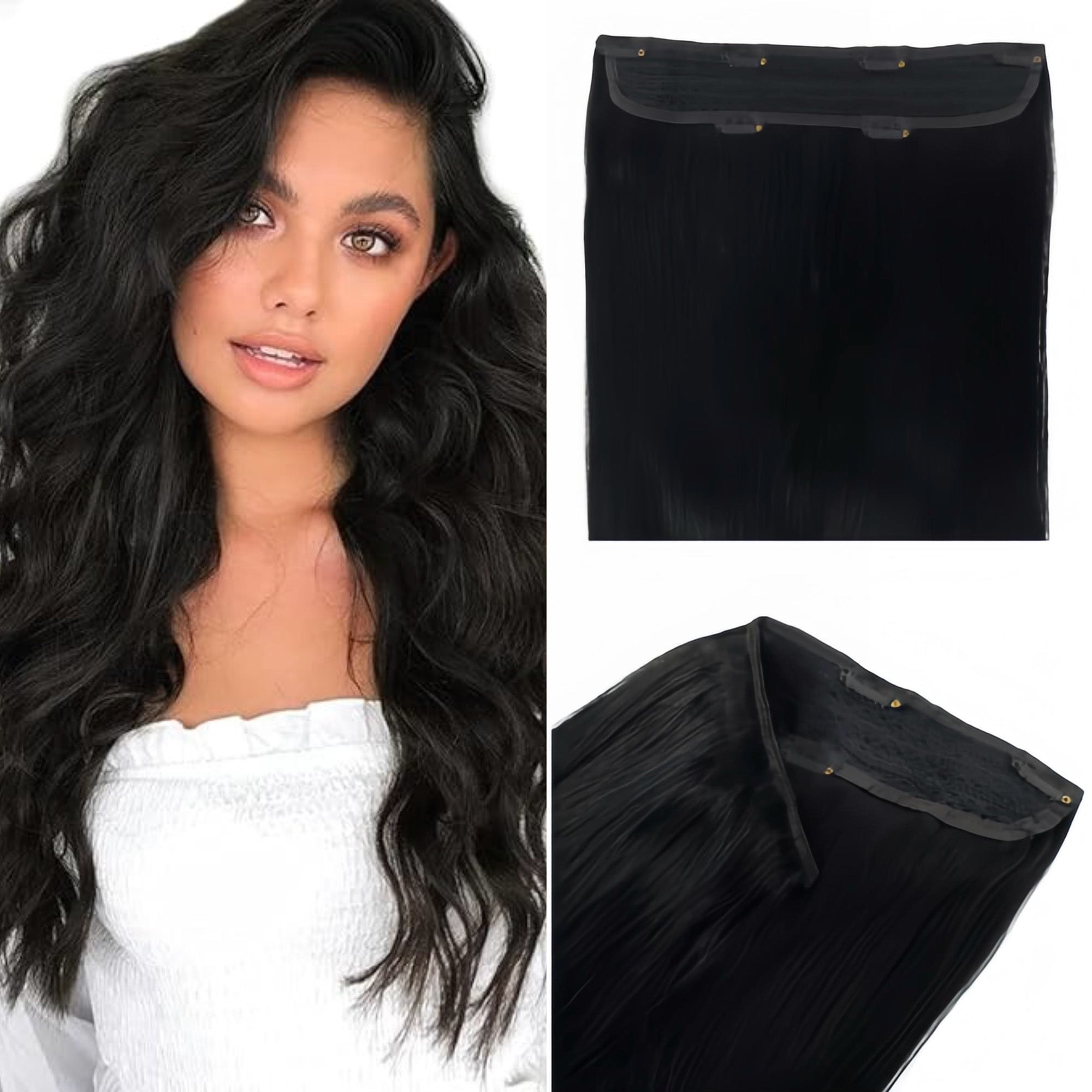 Clip In Hair Volumizer Jet Black 1
