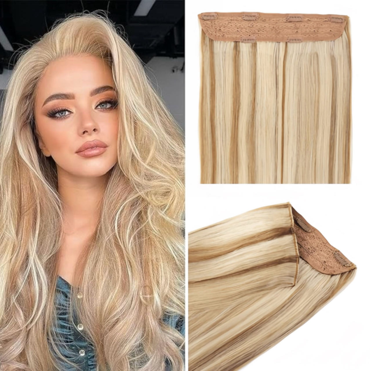 Clip In Hair Volumizer Sandy Glow Blonde 60/10