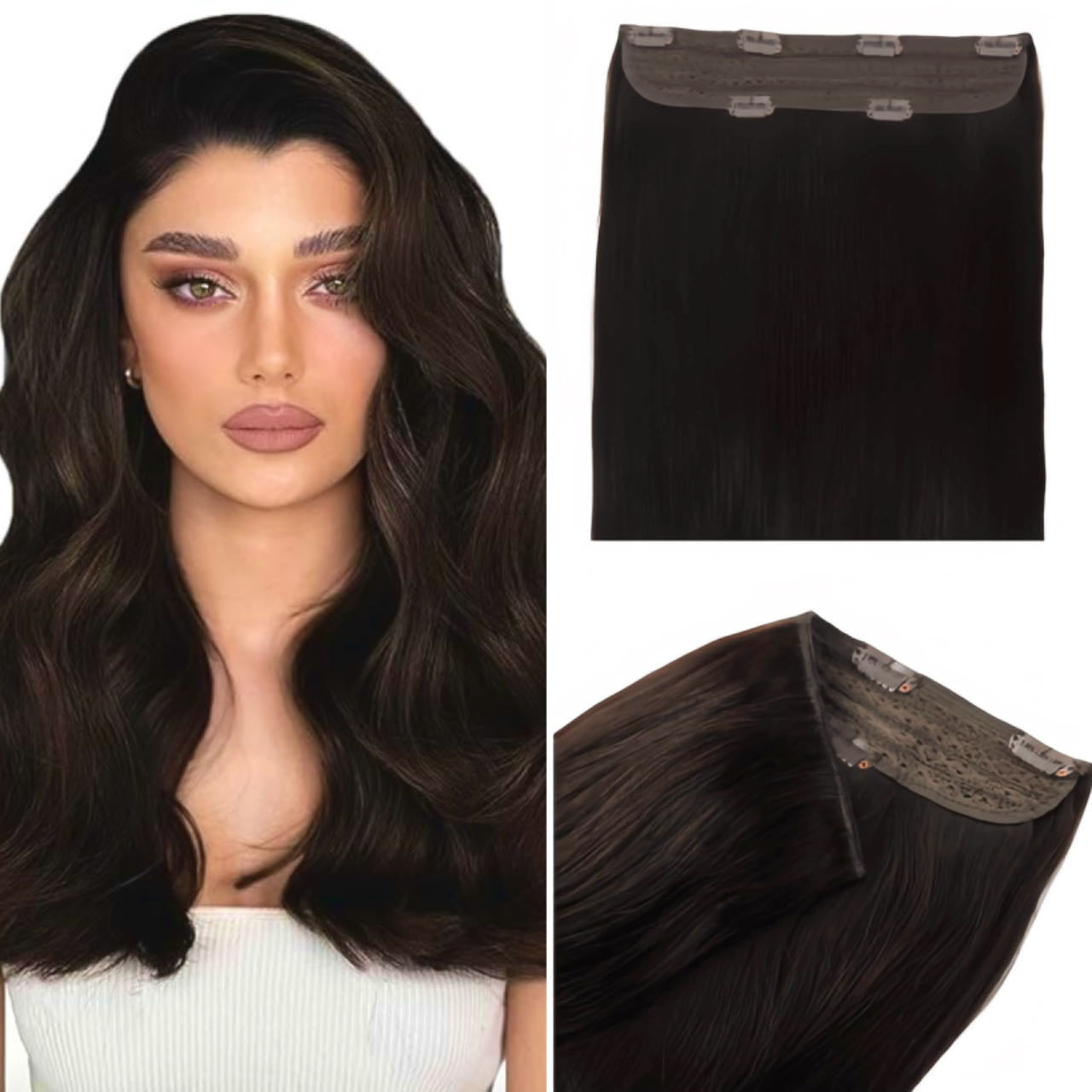 Clip In Hair Volumizer Sepia Brown 2
