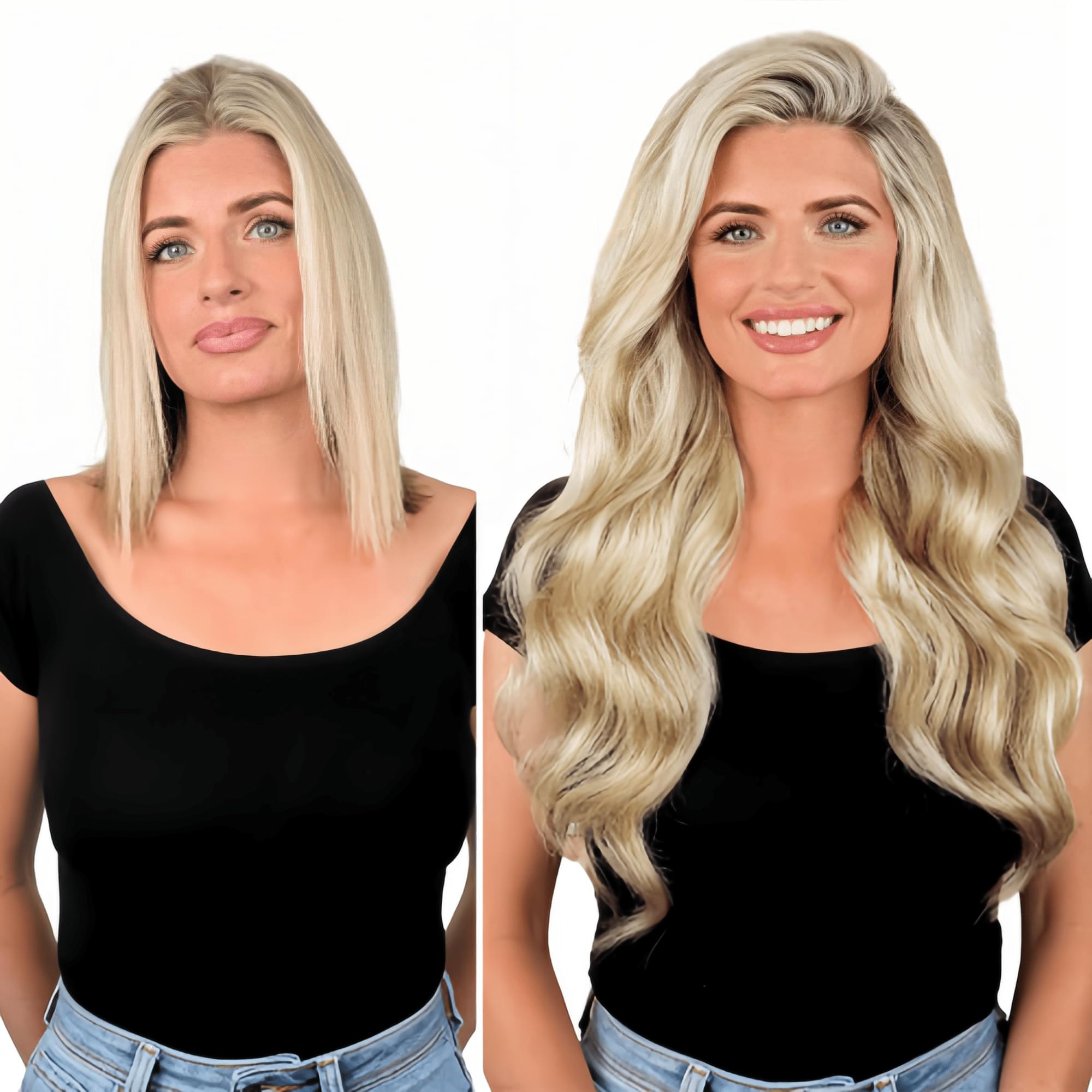 Seamless Clip In Hair Extensions #Sandy Glow Blonde