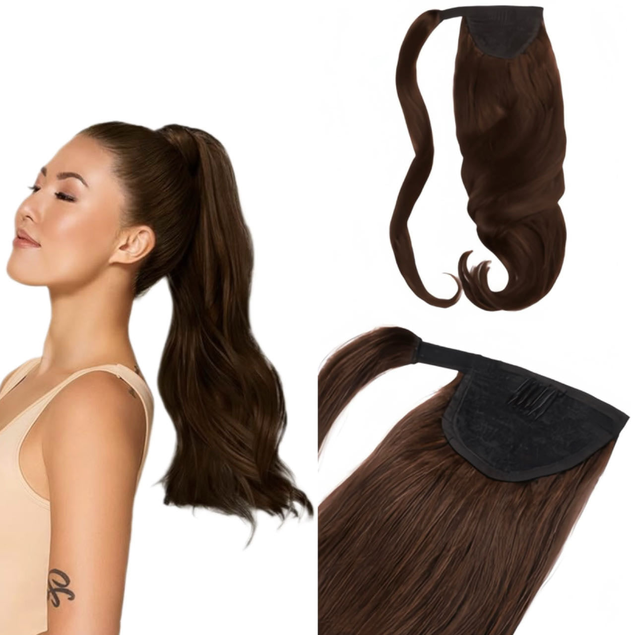 Ponytail Extensions Hazelnut Latte Brown