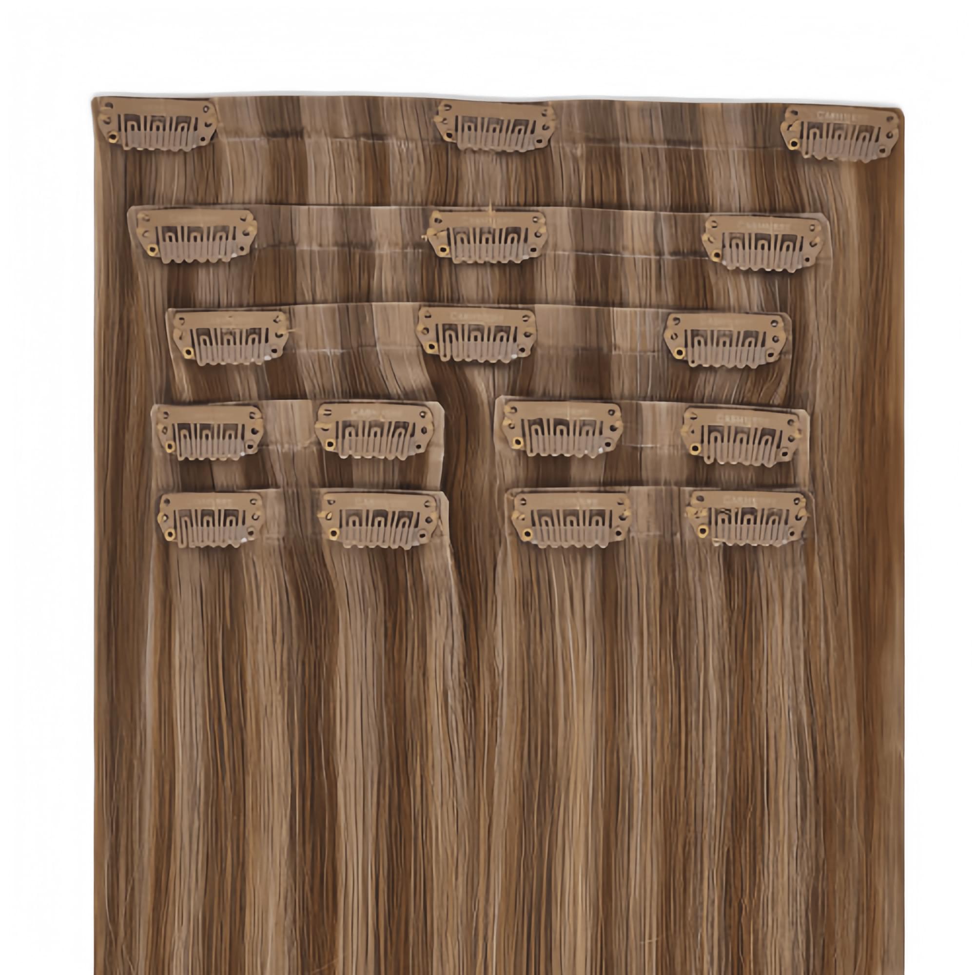 Seamless Clip In Hair Extensions #Toffee Blonde