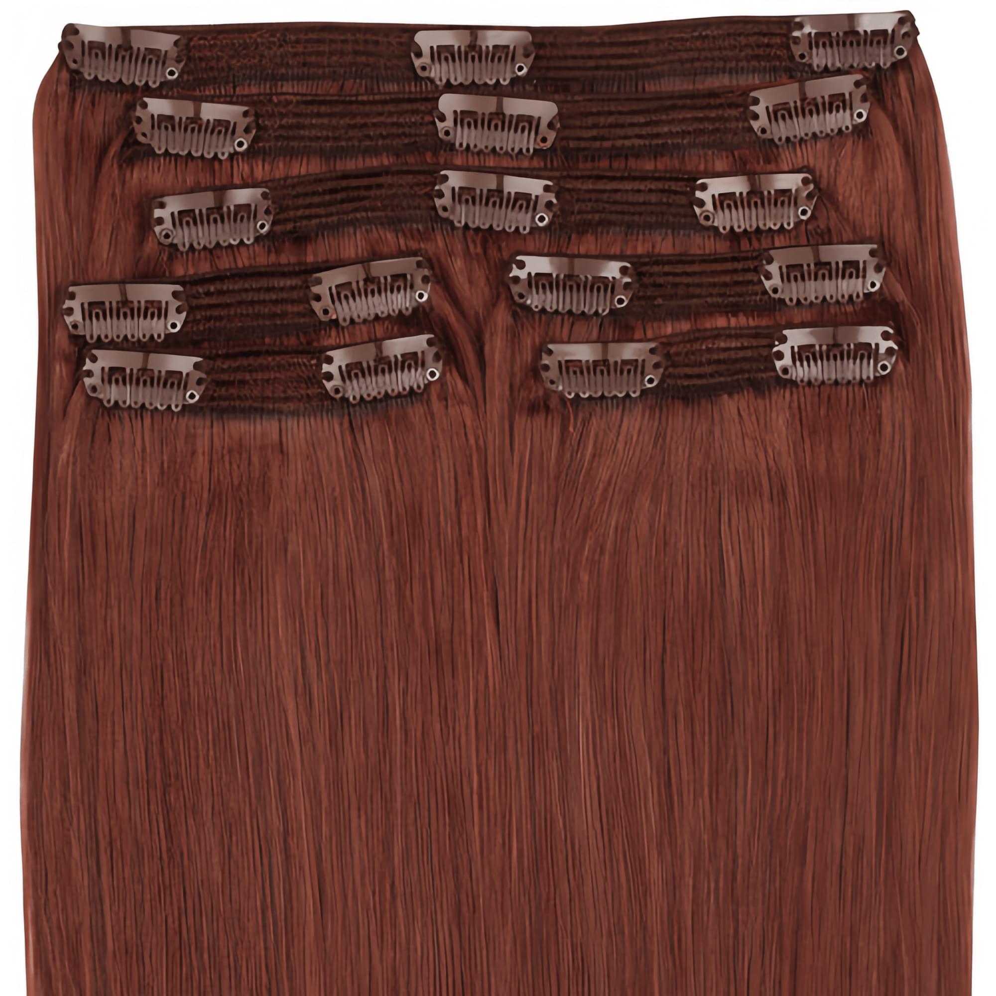 Classic Clip In Hair Extensions #Burgundy Red