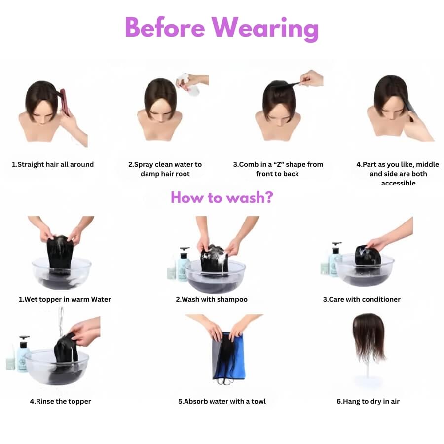 beforewearingandhowtowash-shininghairglobal