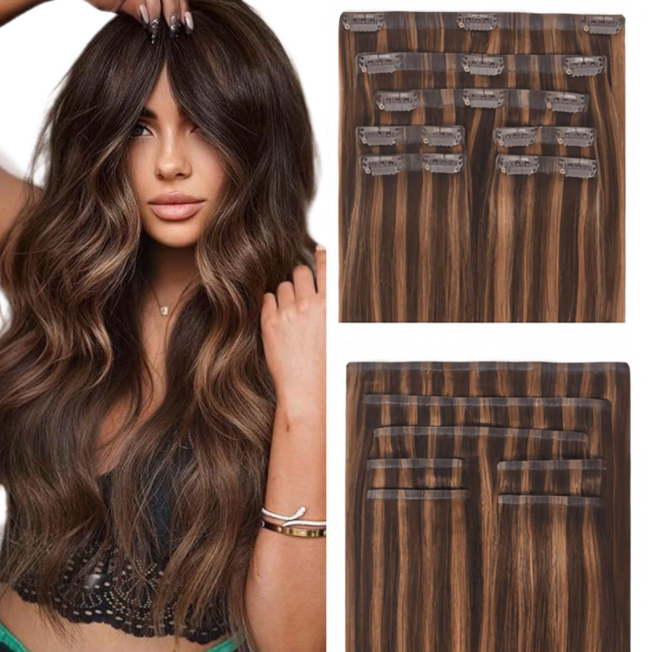 seamless clip in hair extensions california cocoa kiss 4 8