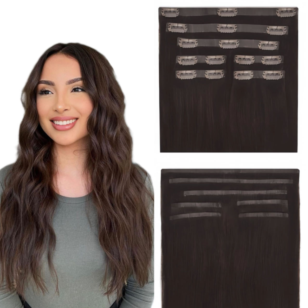seamless clip in hair extensions elite brown 3