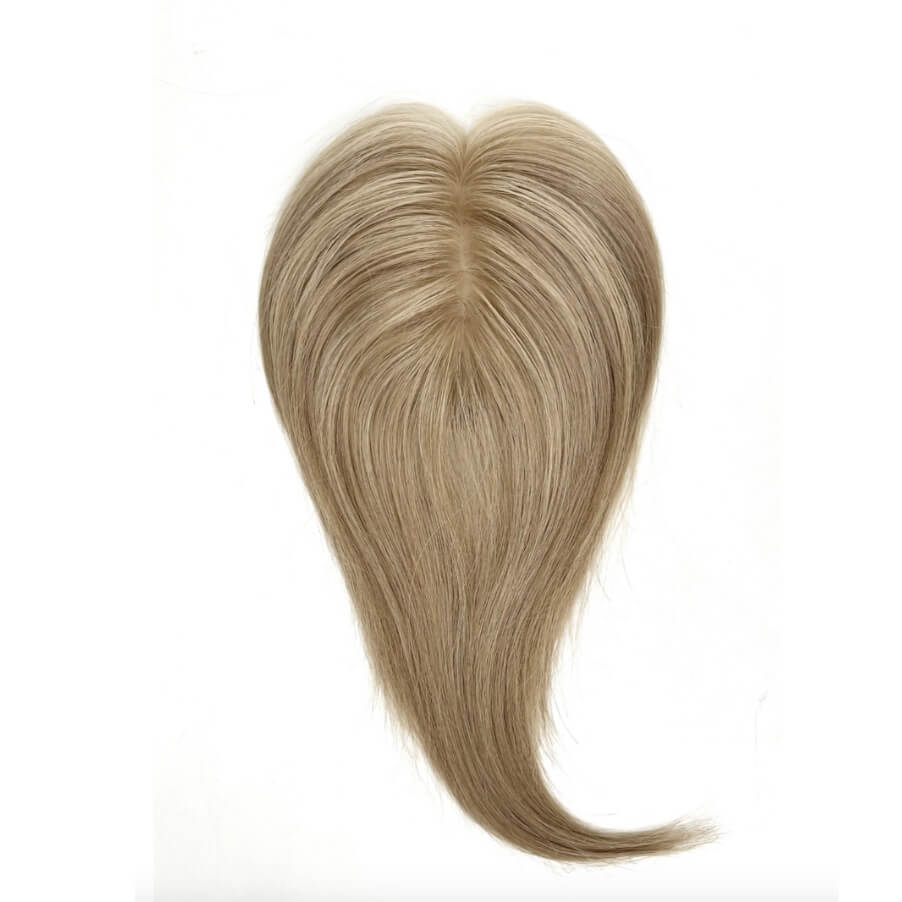 Hair Topper Silk Base 3*5 inches #10/16 Light Brown with Blonde