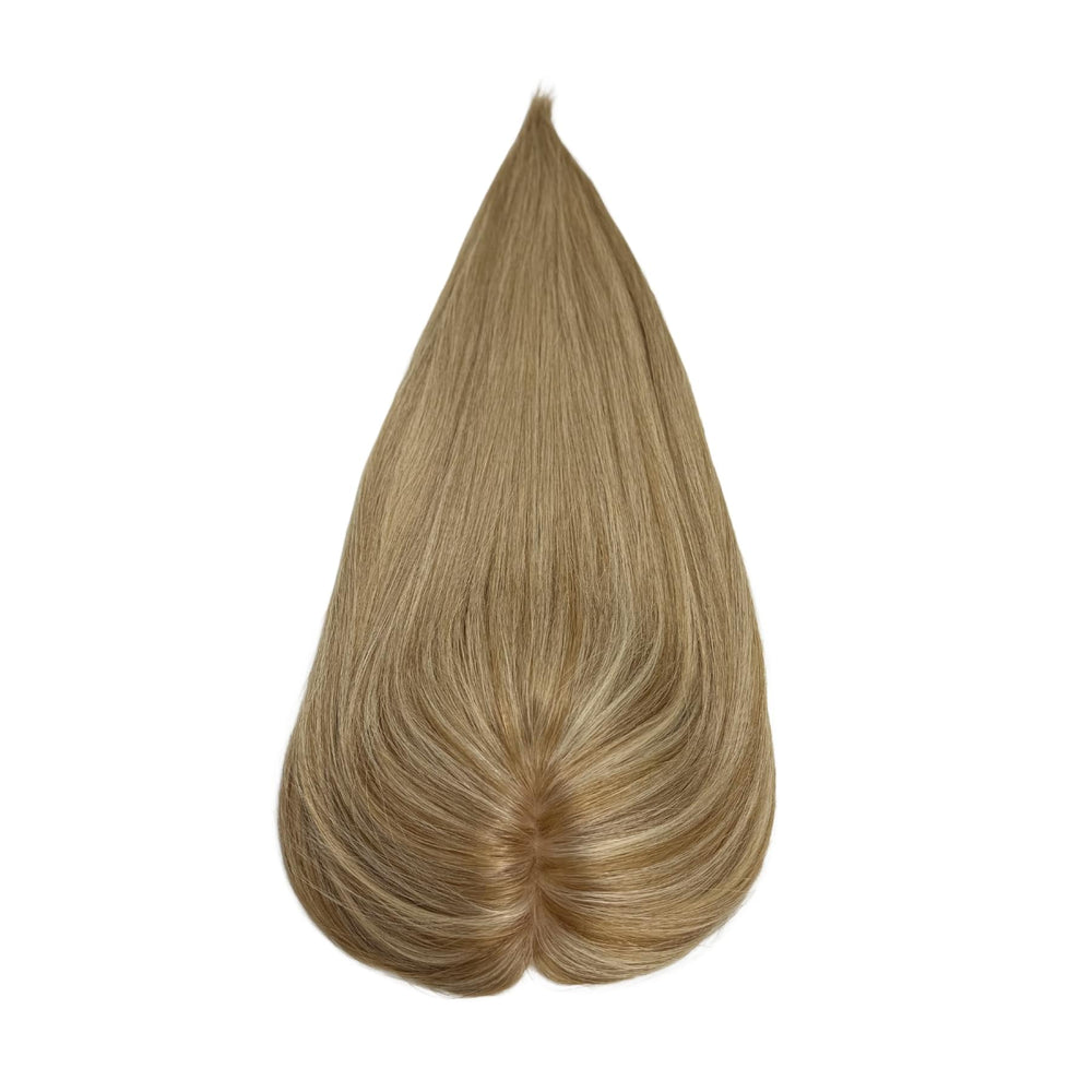Hair Topper Silk Base 5.5*6 inches #27/60 Honey Blonde with Platinum Highlights