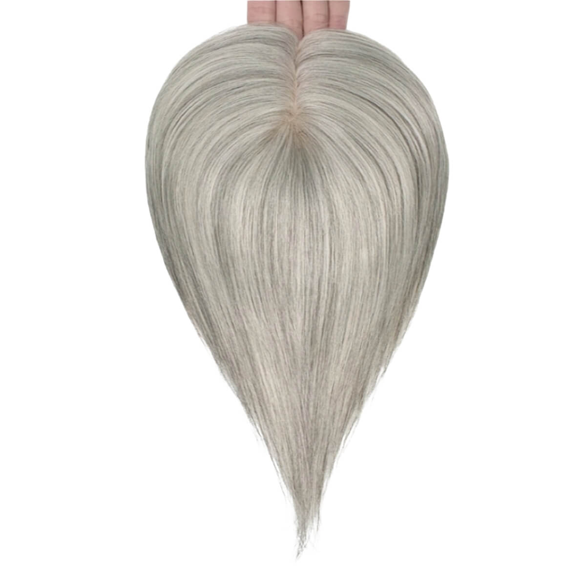 Hair Topper Silk Base 5.5*6 inches #Light Salt and Pepper Grey