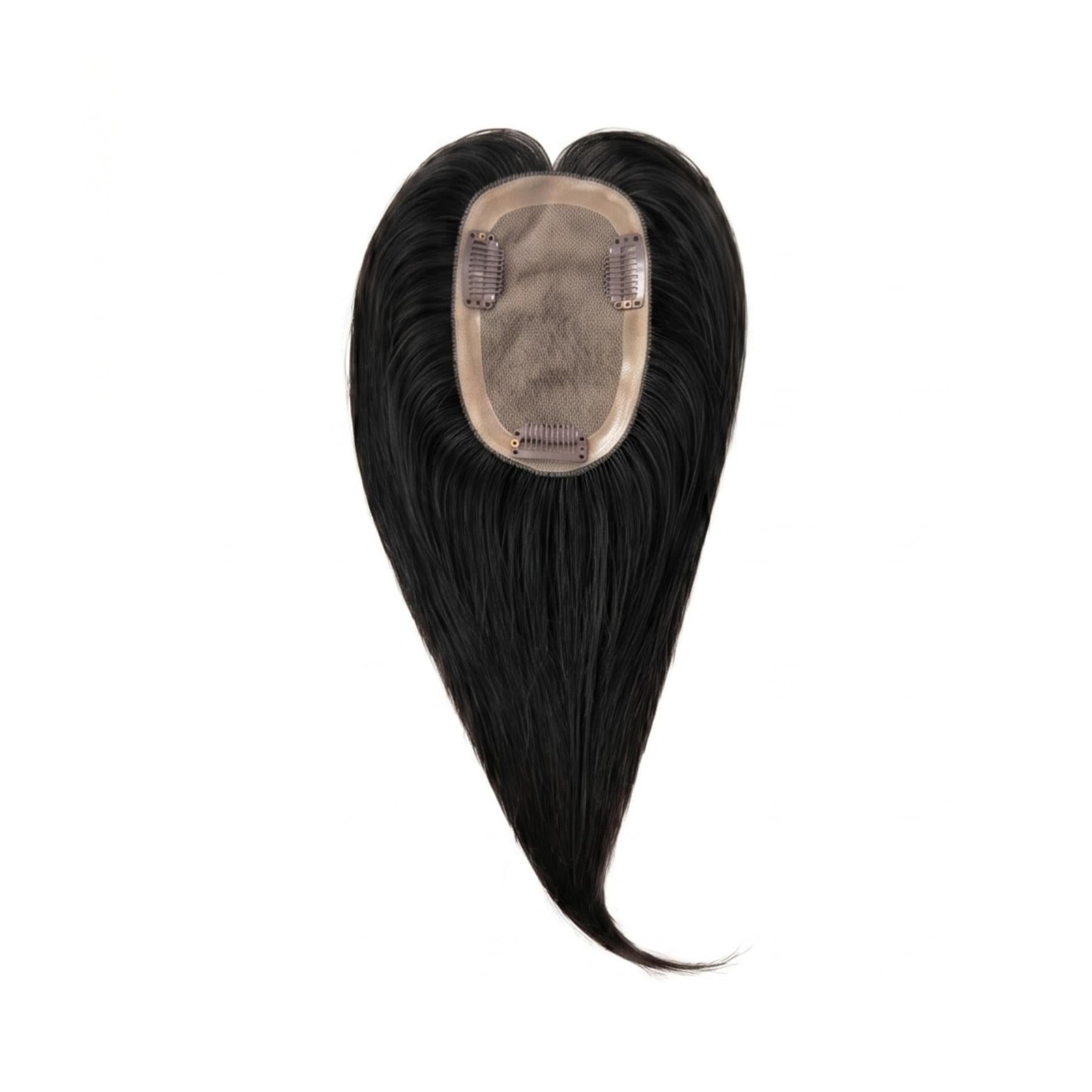 Hair Topper Silk Base 3*5 inches #1B Natural Black