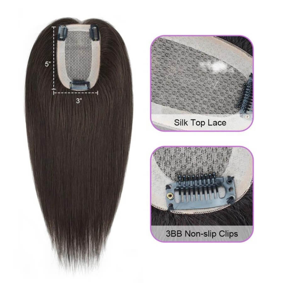 Hair Topper Silk Base 3*5 inches