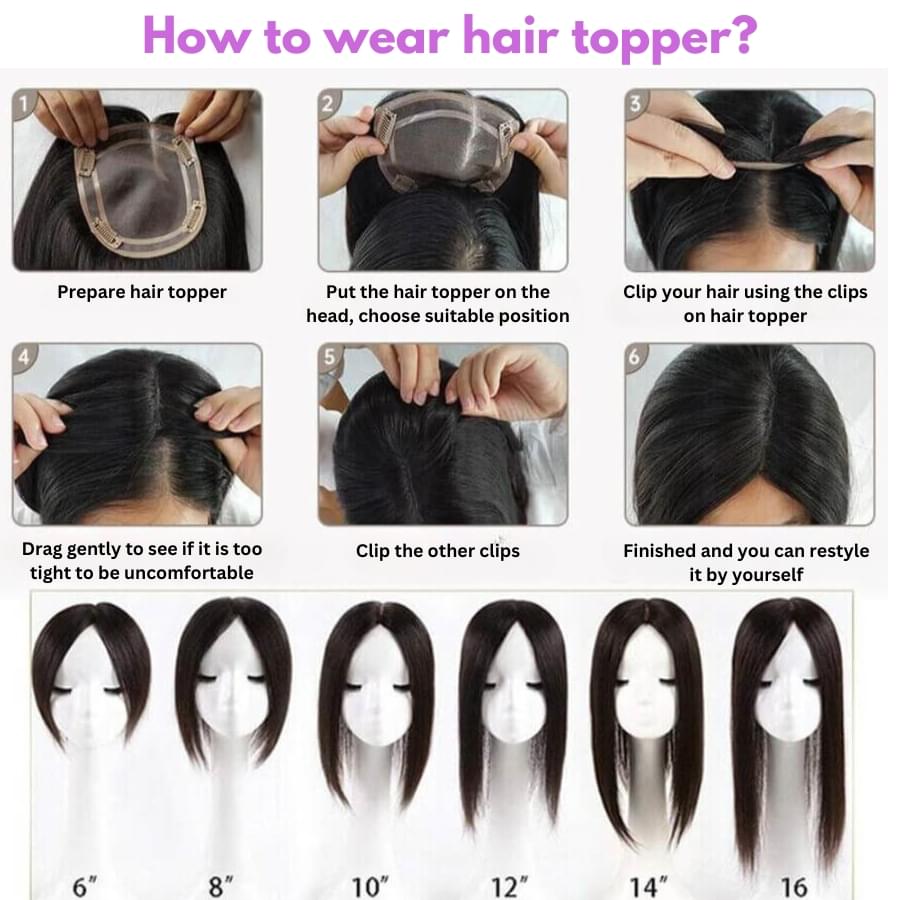 Hair Topper Silk Base 5.5*6 inches