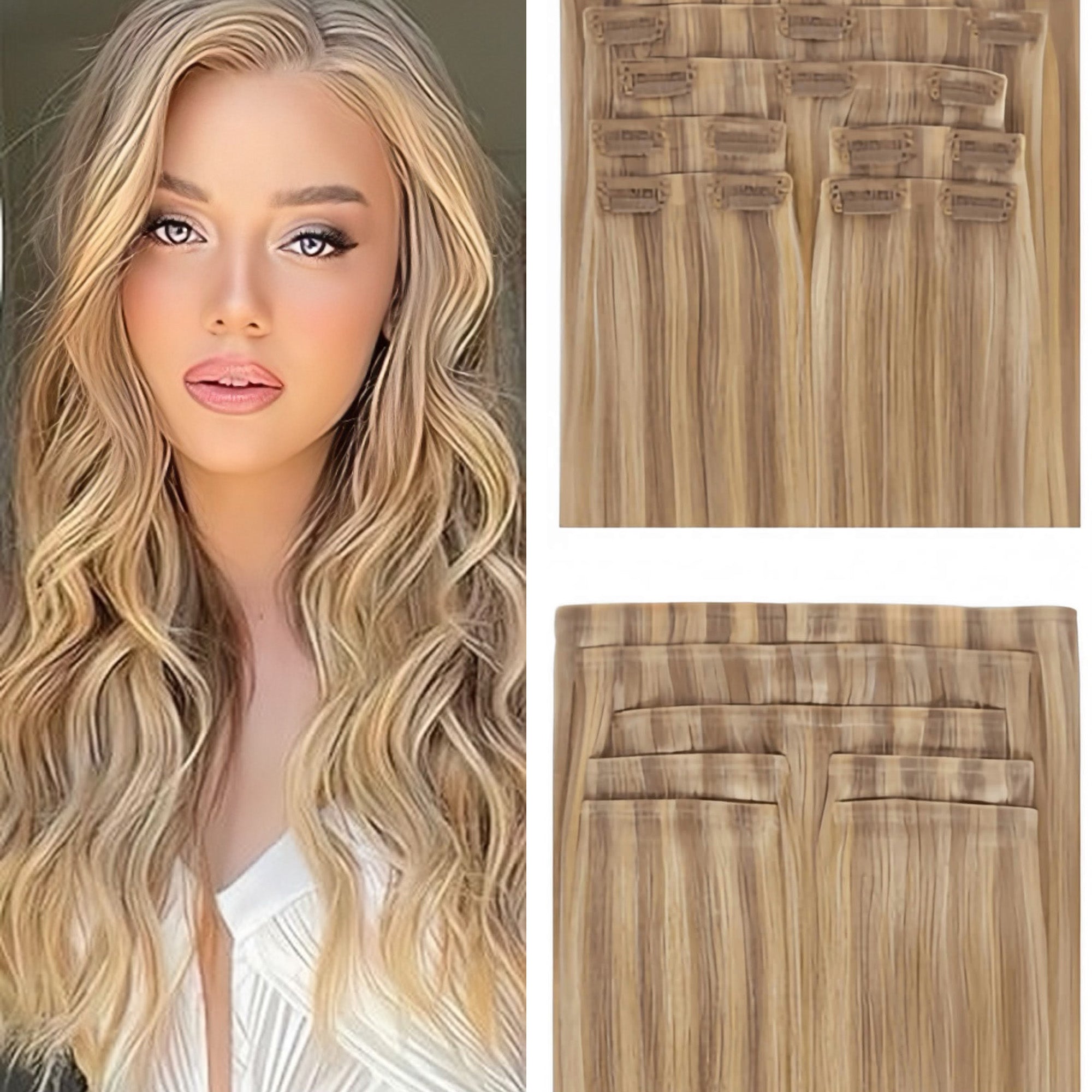 seamless clip in hair extensions harmony blonde 18/22