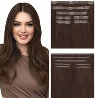 seamless clip in hair extensions hazelnut latte brown 4
