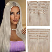 seamless clip in hair extensions pearl blonde-60A