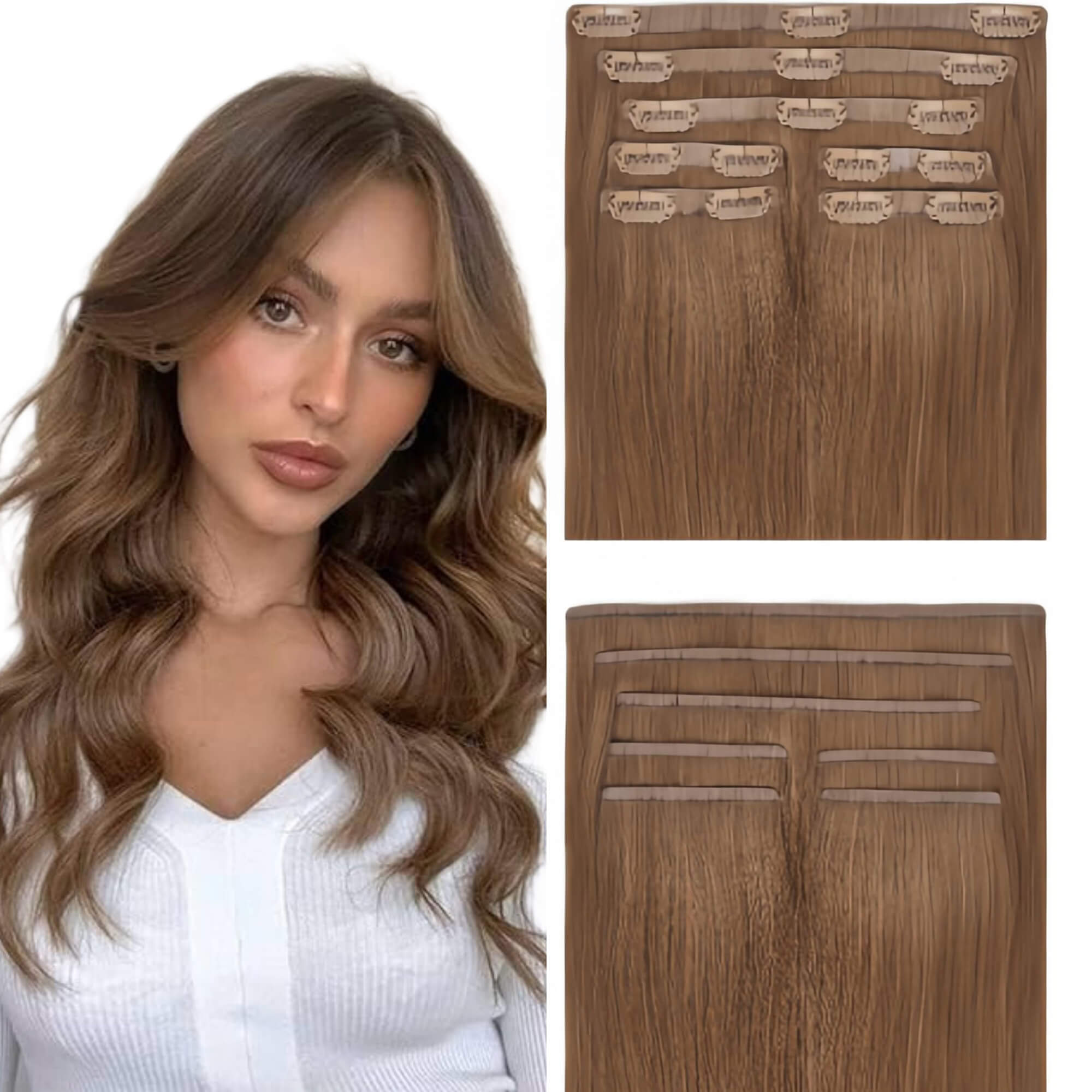 seamless clip in hair extensions sunset glow blonde 10